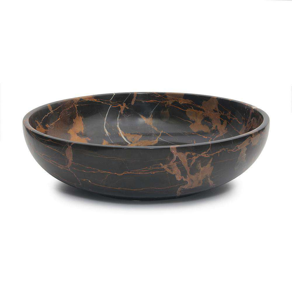 Laurus Collection Black & Gold 16" Marble Bowl