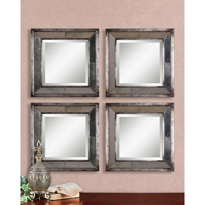 Davion Squares Silver Mirror Set/2-Uttermost-UTTM-13555 B-Mirrors-2-France and Son