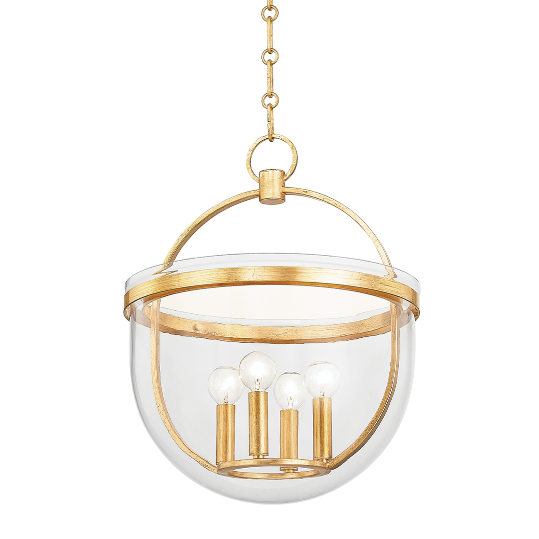 Malloy 4 Light Lantern-Hudson Valley-HVL-3321-VGL-PendantsVintage Gold Leaf-2-France and Son