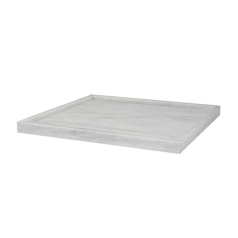 Pearl White 16" Marble Square Place Tray
