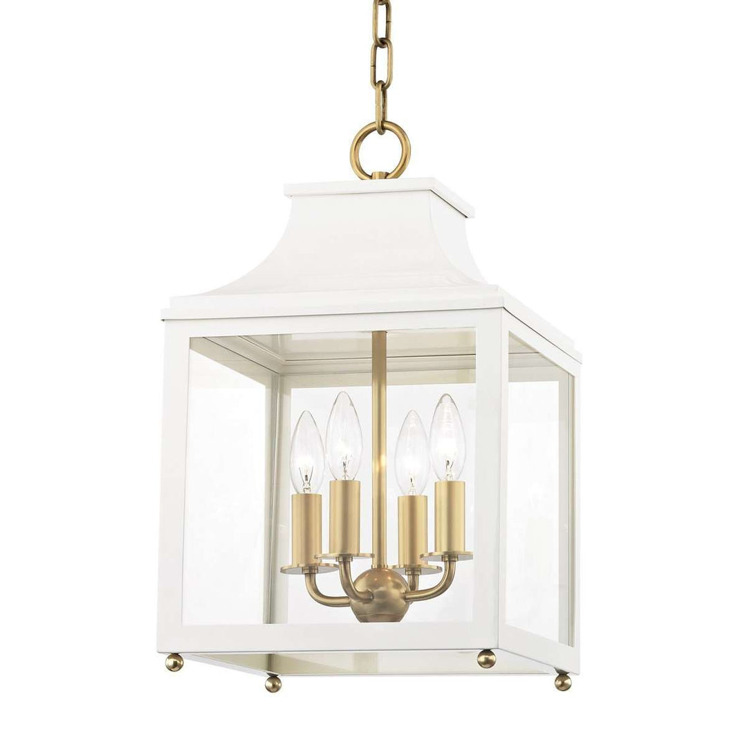 Leigh 4 Light Small Pendant-Mitzi-HVL-H259704S-AGB/WH-PendantsGold/White-3-France and Son
