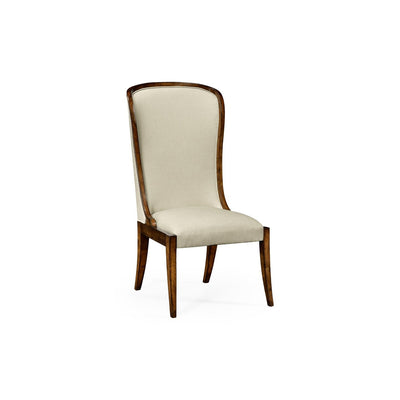 High Curved Back Upholstered Dining Side Chair-Jonathan Charles-JCHARLES-494305-SC-WAL-F200-Dining ChairsF200-1-France and Son