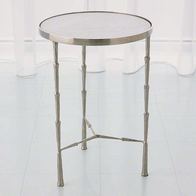 Nickel Spike Accent Table with White Marble-Global Views-GVSA-7.90509-Side Tables-1-France and Son
