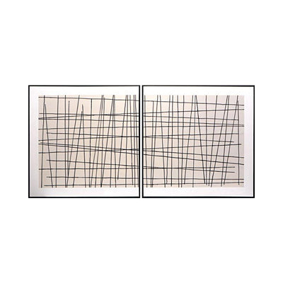 Crosshatch (Set Of 2) - 48" x 48" - Black Floater Frame-Sunpan-SUNPAN-A0208-Wall Art-1-France and Son
