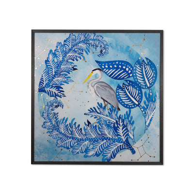 Blue Heron - 48" x 48" - Charcoal Frame-Sunpan-SUNPAN-A0312-Wall Art-1-France and Son