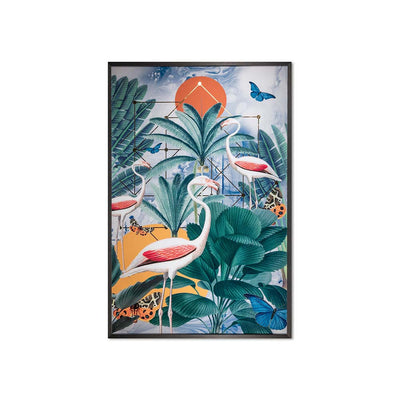 Three Flamingos - 48" x 72" - Charcoal Frame-Sunpan-SUNPAN-A0313-Wall Art-1-France and Son