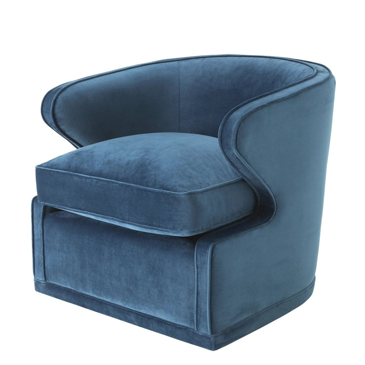 Swivel Chair Dorset-Eichholtz-EICHHOLTZ-A111504-Lounge ChairsRoche Blue Velvet-4-France and Son