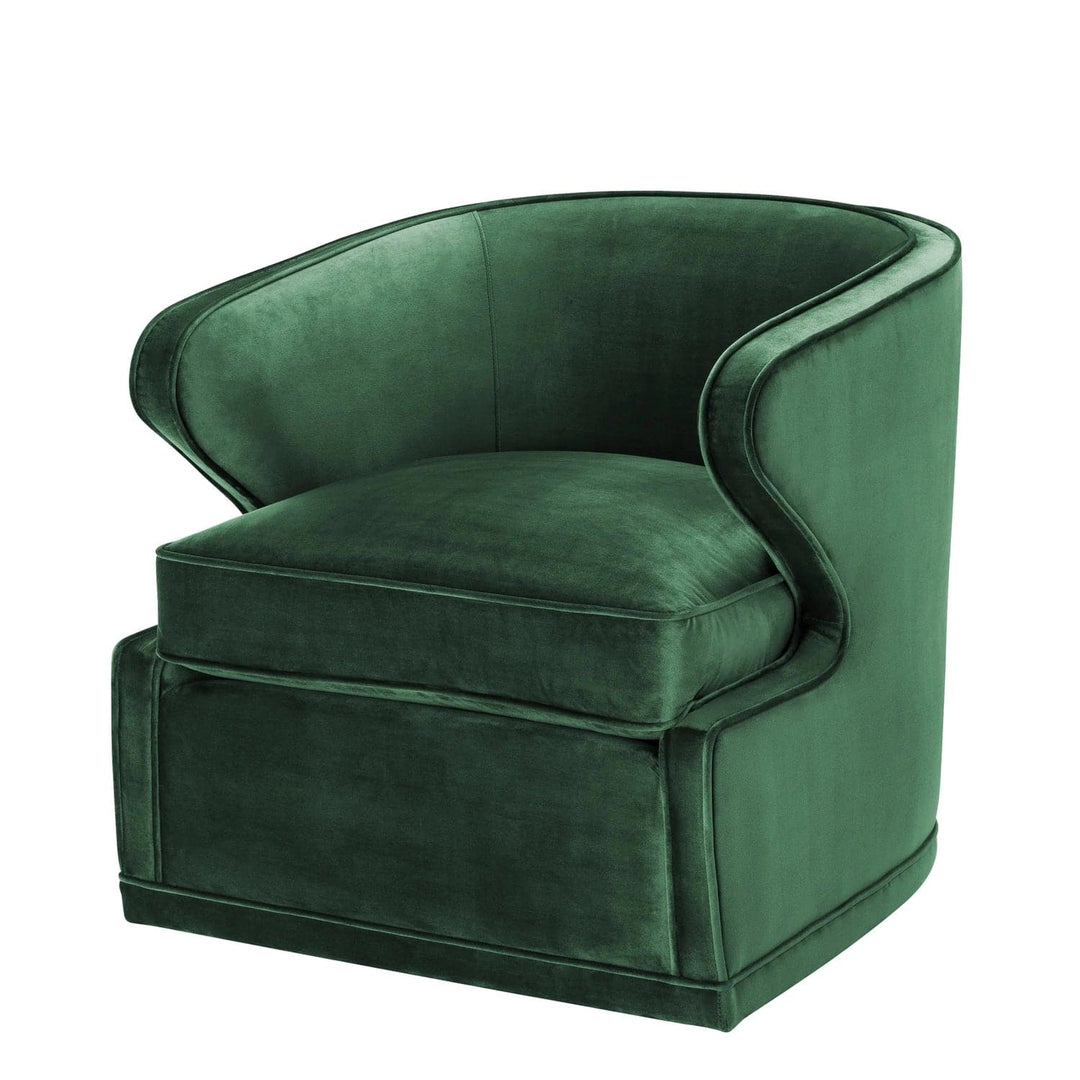 Swivel Chair Dorset-Eichholtz-EICHHOLTZ-A111938-Lounge ChairsRoche Green Velvet-10-France and Son