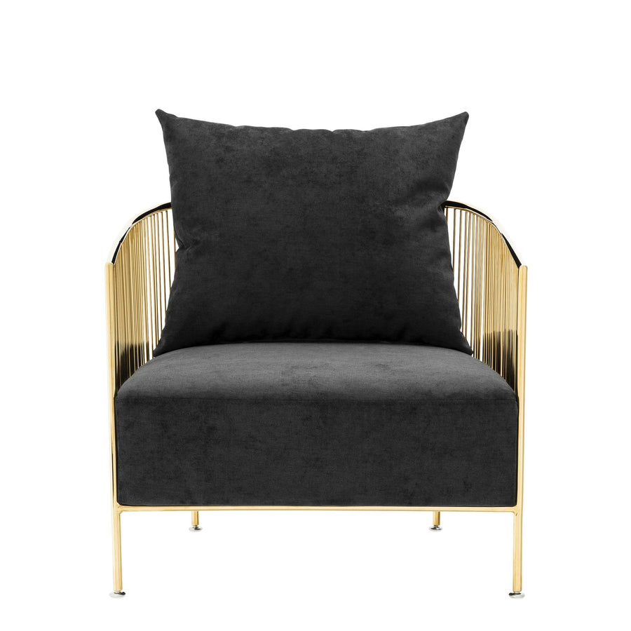 Chair Knox - Black Velvet-Eichholtz-EICHHOLTZ-A112038-Lounge Chairs-2-France and Son