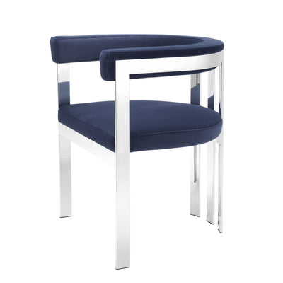 Dining Chair Clubhouse-Eichholtz-EICHHOLTZ-A112299-Dining ChairsSavona midnight blue velvet-7-France and Son