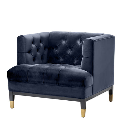 Chair Castelle-Eichholtz-EICHHOLTZ-A112514-Lounge ChairsMidnight Blue Velvet-1-France and Son
