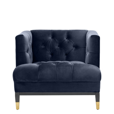 Chair Castelle-Eichholtz-EICHHOLTZ-A112514-Lounge ChairsMidnight Blue Velvet-3-France and Son