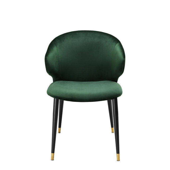 Dining Chair Volante - with Arms-Eichholtz-EICHHOLTZ-A112775-Dining ChairsRoche Dark Green Velvet-2-France and Son