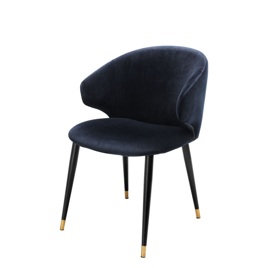 Dining Chair Volante - with Arms-Eichholtz-EICHHOLTZ-A112778-Dining ChairsSavona Midnight Blue-7-France and Son