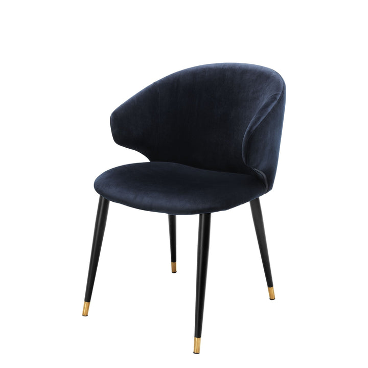 Dining Chair Volante - with Arms-Eichholtz-EICHHOLTZ-A112778-Dining ChairsSavona Midnight Blue-7-France and Son