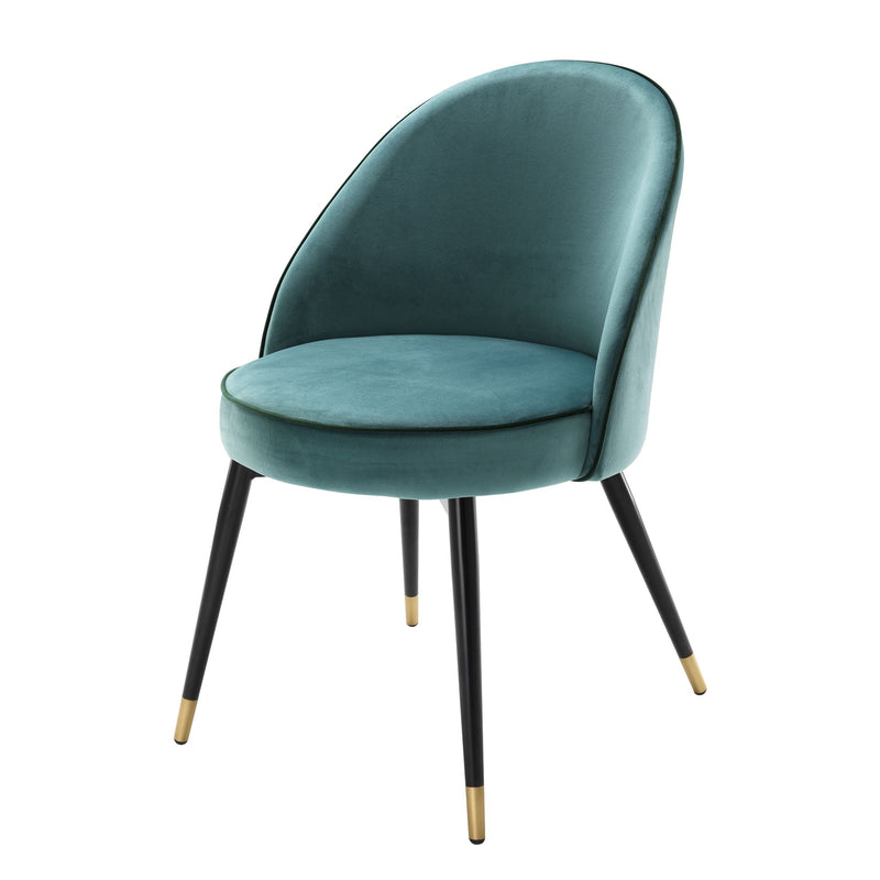 Dining Chair Cooper - Set of 2-Eichholtz-EICHHOLTZ-A113123-Dining ChairsRoche Turquoise Velvet-2-France and Son