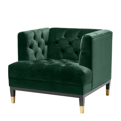 Chair Castelle-Eichholtz-EICHHOLTZ-A113420-Lounge ChairsRoche Dark Green Velvet-2-France and Son