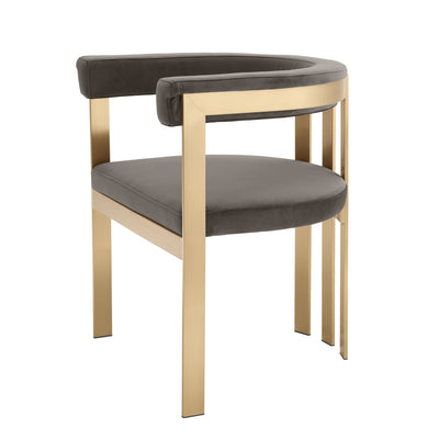 Dining Chair Clubhouse - Brushed Brass Finish-Eichholtz-EICHHOLTZ-A113444-Dining Chairs-1-France and Son