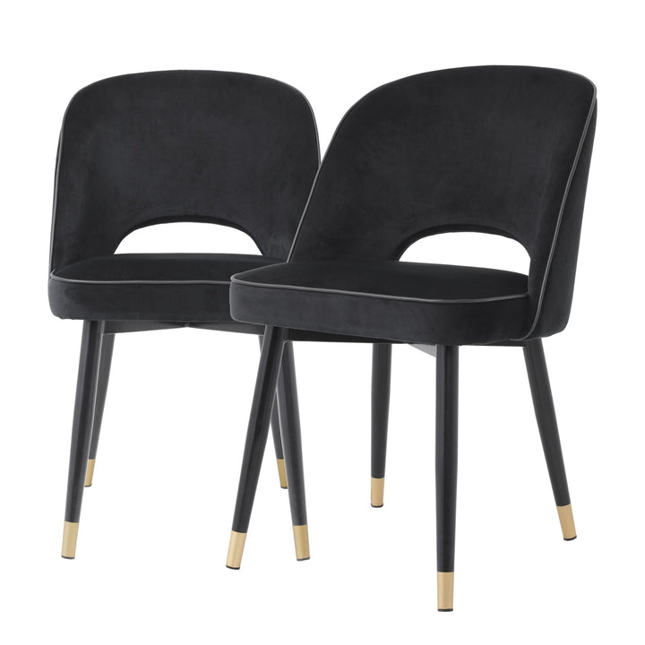 Dining Chair Cliff - Set of 2-Eichholtz-EICHHOLTZ-A114401-Dining ChairsRoche Black Velvet-7-France and Son