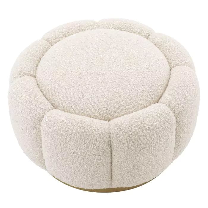 Ottoman Inger bouclé cream-Eichholtz-EICHHOLTZ-A115620-Stools & Ottomans-3-France and Son