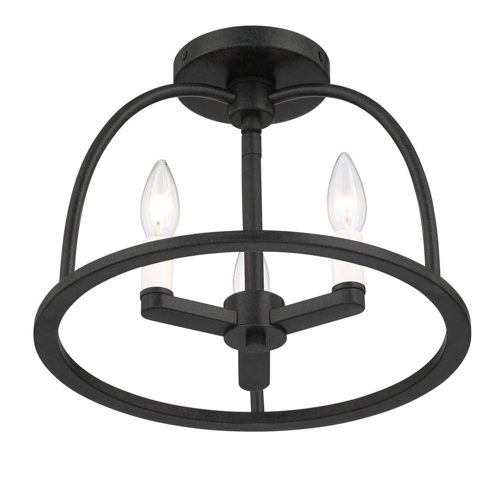 Abbott 3 Light Semi-Flush-Crystorama Lighting Company-CRYSTO-ABB-3003-BK_CEILING-PendantsBlack-3-France and Son