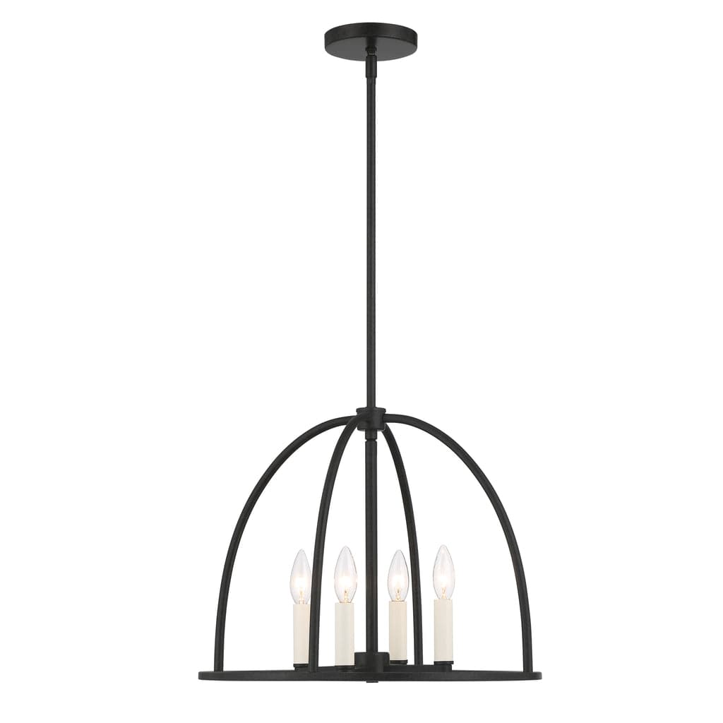 Abbott 4 Light Chandelier-Crystorama Lighting Company-CRYSTO-ABB-3004-BK-ChandeliersMatte Black-1-France and Son