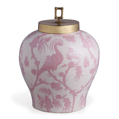 Balinese Peacock Jar-Port 68-PORT-ACAS-389-01-Decorative ObjectsPink-1-France and Son