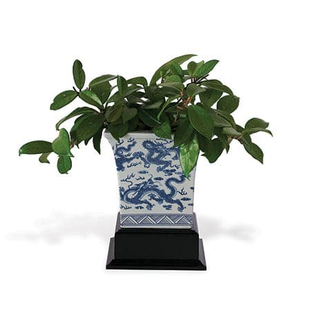 Dragon Blue Square Planter (Includes Stand)-Port 68-PORT-ACBS-101-07-Planters-2-France and Son