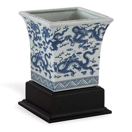 Dragon Blue Square Planter (Includes Stand)-Port 68-PORT-ACBS-101-07-Planters-3-France and Son