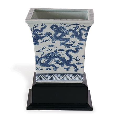 Dragon Blue Square Planter (Includes Stand)-Port 68-PORT-ACBS-101-07-Planters-1-France and Son