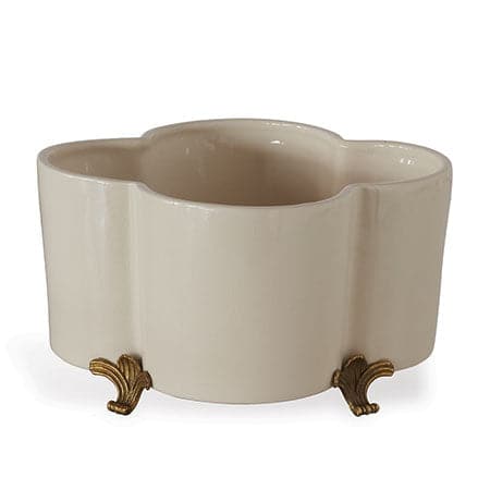 Cream Quatrefoil Planter-Port 68-PORT-ACBS-367-01-PlantersCream-1-France and Son