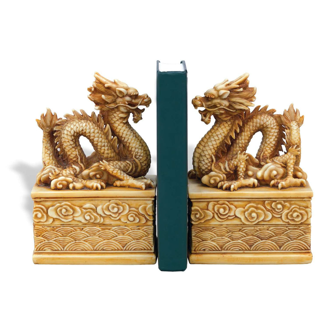 Dragon Ivory Bookends/set Of 2 8"H-Port 68-PORT-ACFM-101-04-Bookends-2-France and Son