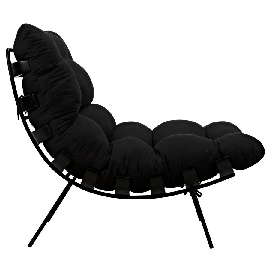 Hanzo Chair with Steel Legs - Charcoal Black-Noir-NOIR-AE-85CHB-Lounge Chairs-1-France and Son