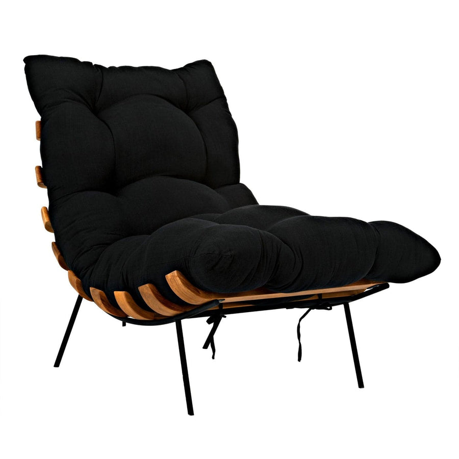 Hanzo Chair with Steel Legs - Teak-Noir-NOIR-AE-85T-Lounge Chairs-1-France and Son