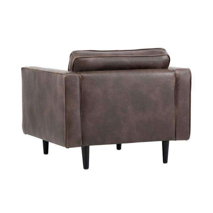 Donnie Armchair-Sunpan-SUNPAN-102508-Lounge ChairsHavana Dark Brown-Faux Leather-5-France and Son