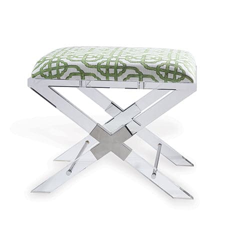 Crossing Lucite Bench-Port 68-PORT-AFBS-406-05-BenchesLevens Trellis Fabric-5-France and Son