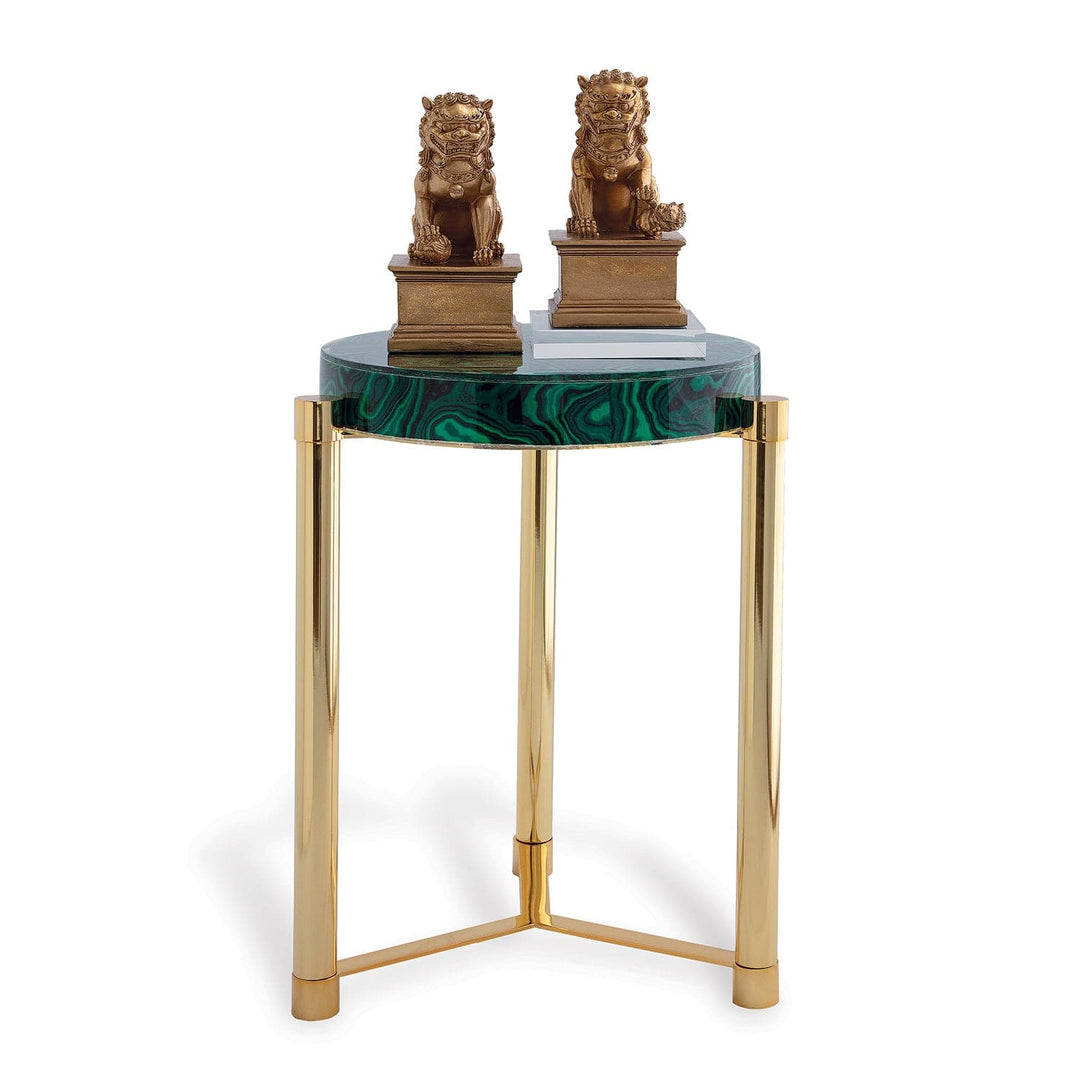 Malachite Accent Table-Port 68-PORT-AFDS-398-03-Side TablesBrass-6-France and Son