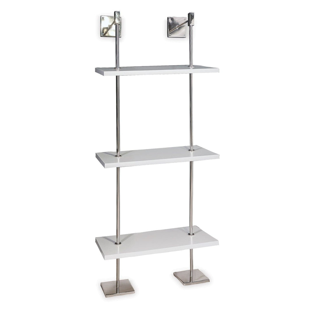 Marais 3-tier Shelf-Port 68-PORT-AFGS-313-09-Bookcases & CabinetsPolished Nickel / White-10-France and Son