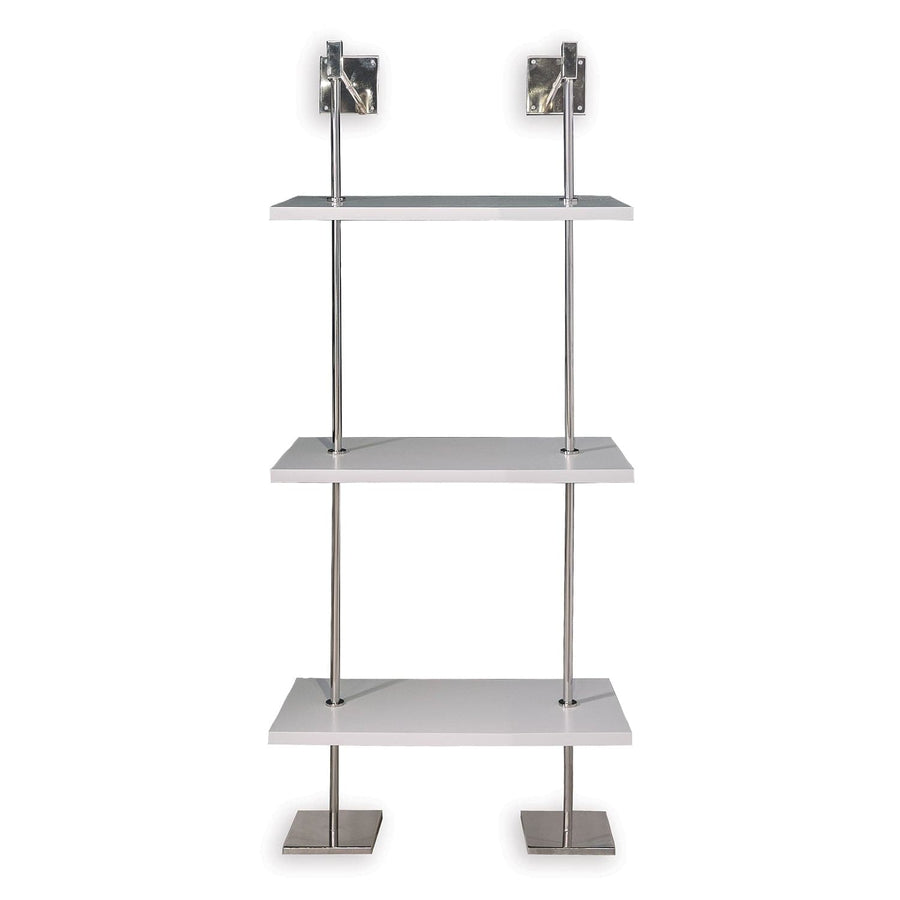Marais 3-tier Shelf-Port 68-PORT-AFGS-313-09-Bookcases & CabinetsPolished Nickel / White-1-France and Son