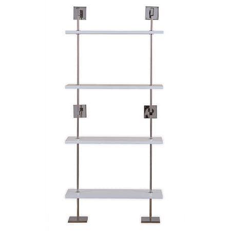 Marais 3-Tier shelf 36"-Port 68-PORT-AFGS-313-10-Bookcases & CabinetsWhite/Nickel-5-France and Son