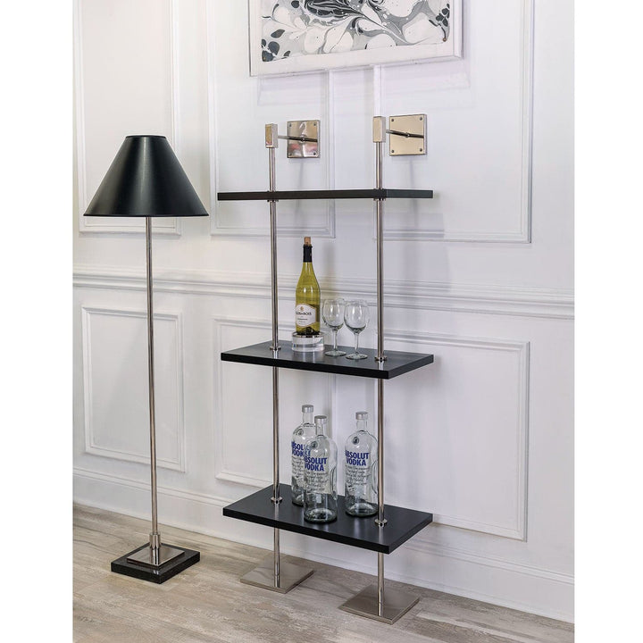 Marais 3-tier Shelf-Port 68-PORT-AFGS-313-09-Bookcases & CabinetsPolished Nickel / White-3-France and Son