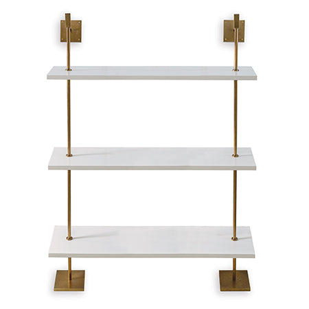 Marais 3-Tier with 48" Shelf-Port 68-PORT-AFGS-313-33-Bookcases & CabinetsWhite-Brass-2-France and Son