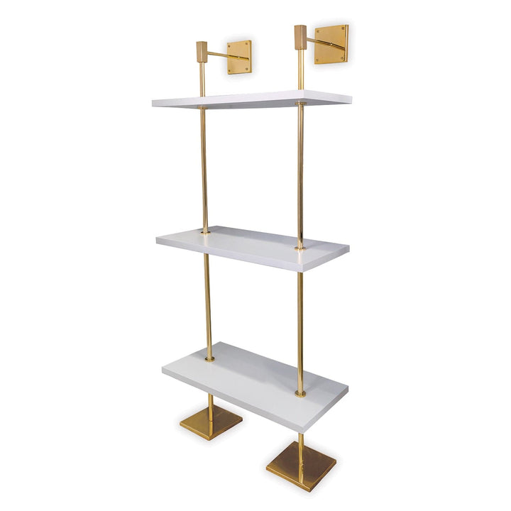 Marais 3-tier Shelf-Port 68-PORT-AFGS-313-09-Bookcases & CabinetsPolished Nickel / White-14-France and Son