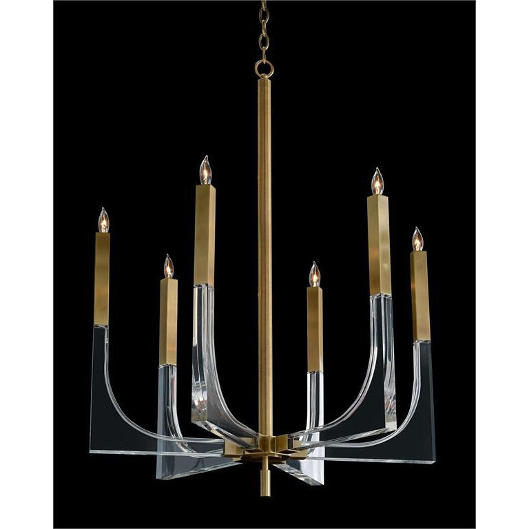 Acrylic and Brass Chandelier-John Richard-JR-AJC-9039-Chandeliers6-Light Small-1-France and Son