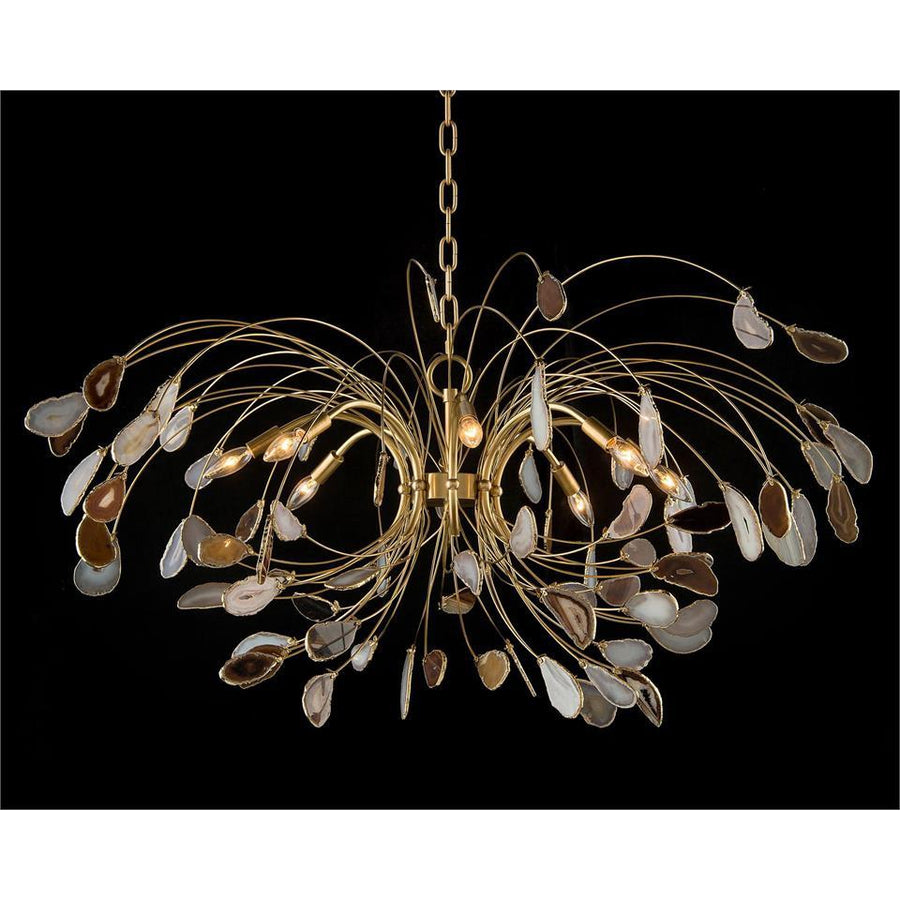 Agate and Brass Eight-Light Chandelier-John Richard-JR-AJC-9093-Chandeliers-1-France and Son