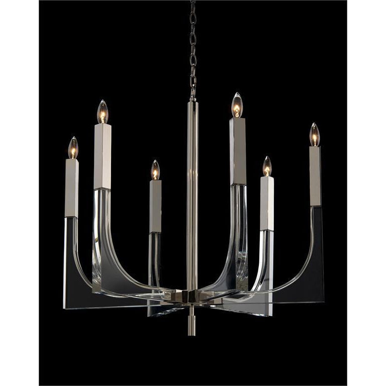 Acrylic and Nickel Chandelier-John Richard-JR-AJC-9117-Chandeliers6-Light Small-1-France and Son