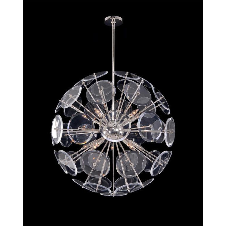 Genesis: Acrylic Sphere Ten-Light Pendant-John Richard-JR-AJC-9220-PendantsPolished Nickel-2-France and Son