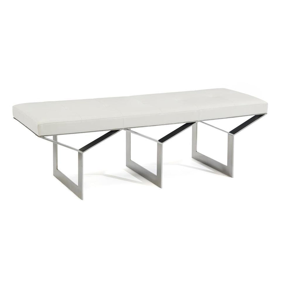 Transverse Leather and Steel Bench-John Richard-JR-AMF-1420-WHTE-AS-Benches-1-France and Son