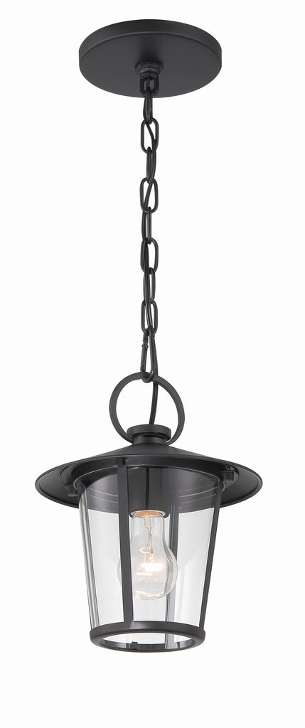 Andover 1 Light Matte Black Outdoor Chandelier-Crystorama Lighting Company-CRYSTO-AND-9203-CL-MK-Outdoor Chandeliers-2-France and Son