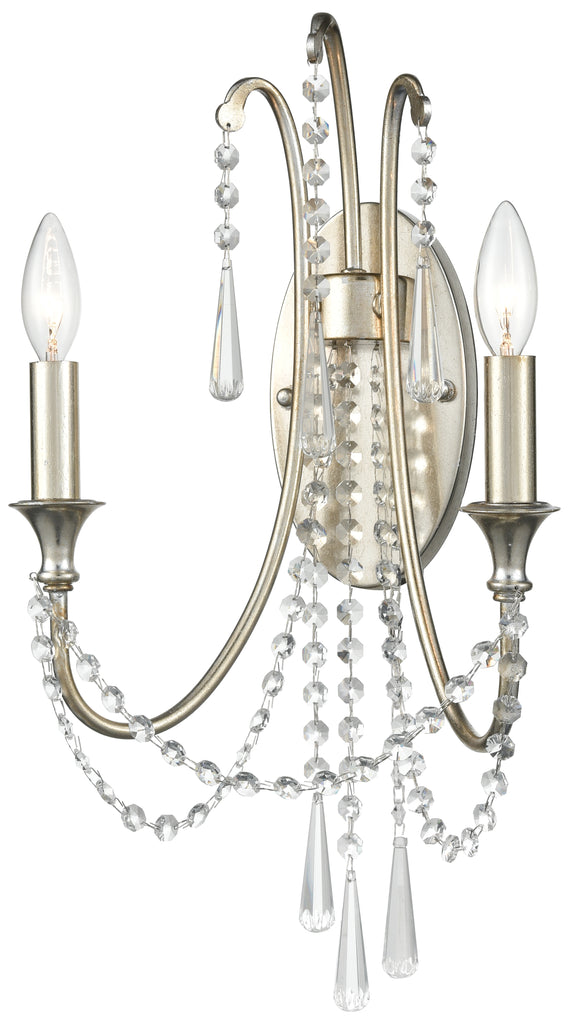Arcadia 2 Light Wall Mount-Crystorama Lighting Company-CRYSTO-ARC-1902-GA-CL-MWP-Outdoor Wall SconcesAntique Gold-4-France and Son